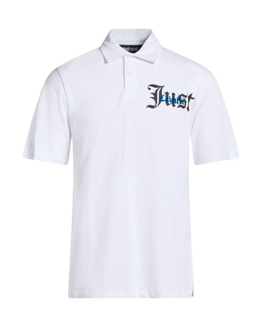 Just Cavalli White Polo Shirt Cotton for men