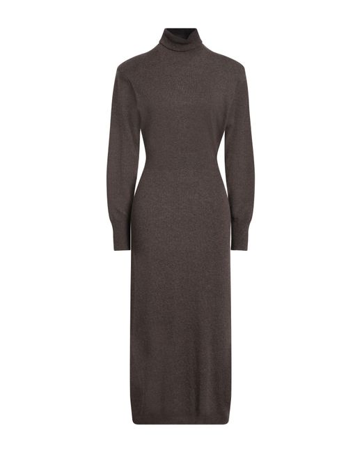 Kontatto Brown Midi Dress Polyamide, Merino Wool, Viscose, Cashmere