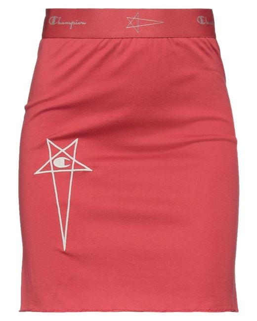 Rick Owens X Champion Red Mini Skirt Cotton