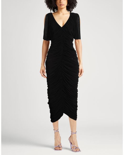 Magda Butrym Black Midi Dress Cupro, Elastane