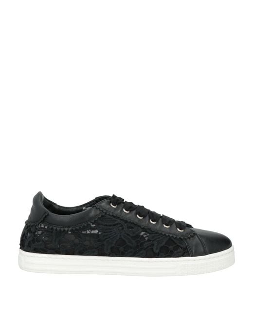 Agl Attilio Giusti Leombruni Black Sneakers Textile Fibers, Leather