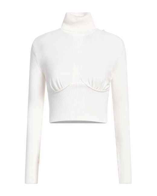 Elisabetta Franchi White Rollkragenpullover