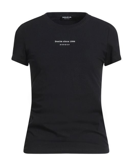 Dondup Black T-Shirt Cotton, Elastane
