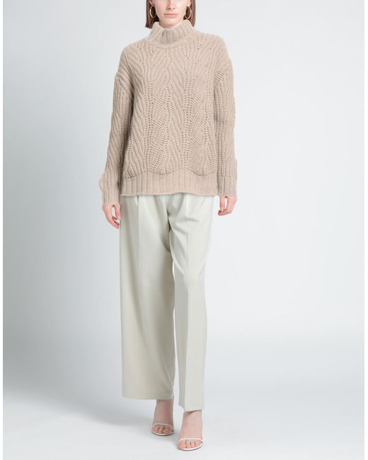 Aragona White Turtleneck Wool, Cashmere