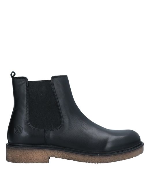 Lumberjack Black Ankle Boots Soft Leather, Textile Fibers