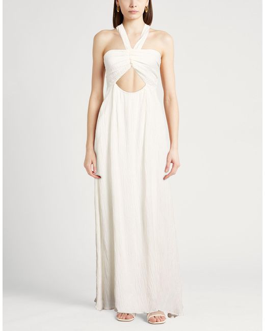 Faithfull The Brand White Maxi Dress Linen, Rayon