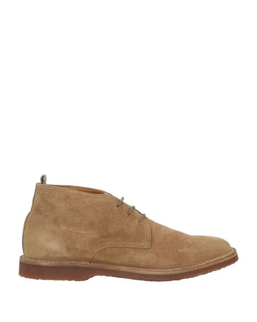 Officine Creative Brown Khaki Ankle Boots Leather for men
