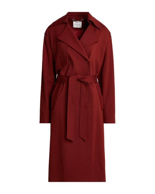Manila Grace Red Overcoat & Trench Coat