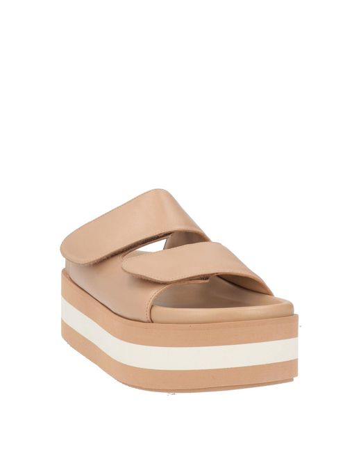 Paloma Barceló Natural Asena Sand Sandals Leather