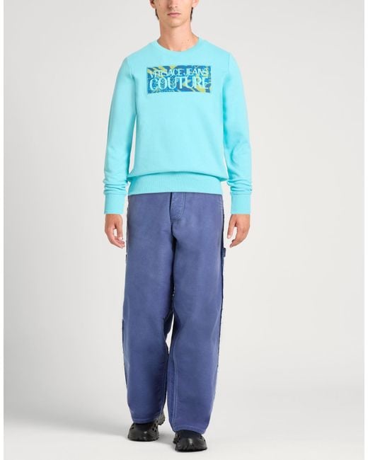 Versace Jeans Couture Blue Sweatshirt Cotton for men