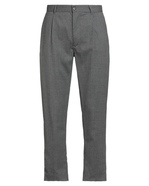 Brooksfield Gray Pants Wool, Polyester, Elastane for men
