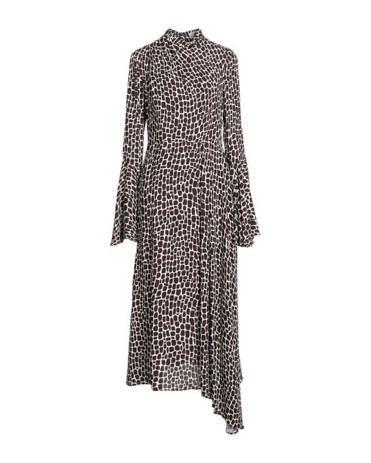 MSGM Brown Maxi Dress Viscose, Polyester