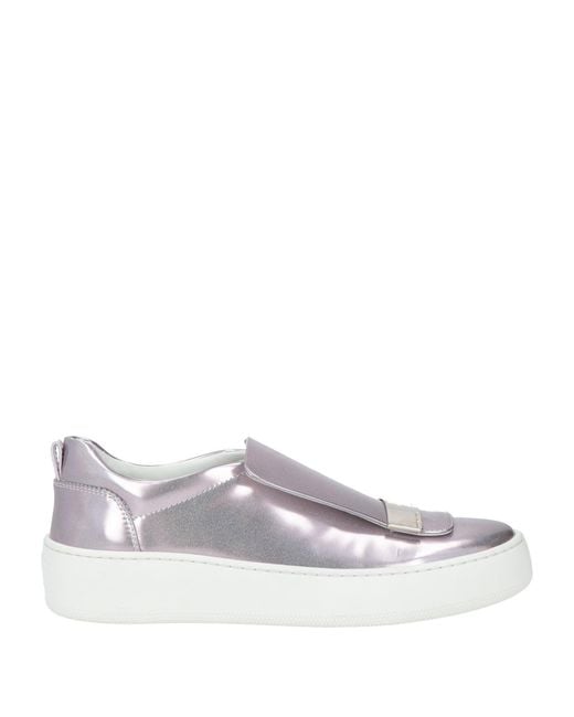Sergio Rossi White Lilac Sneakers Leather
