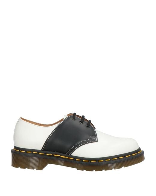 Dr. Martens Women's White Lace-Up Shoes Leather