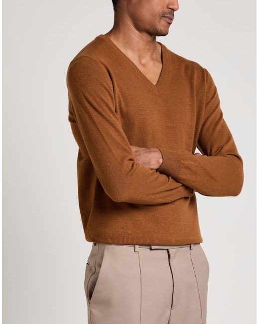 FILIPPO DE LAURENTIIS Brown Sweater Cashmere for men