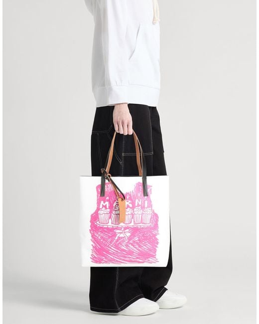 Marni Pink Handbag Polyurethane, Polyester