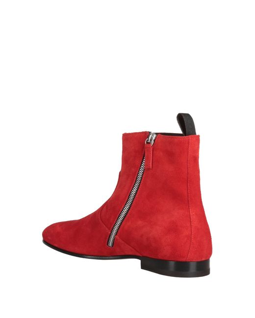 Giuseppe Zanotti Red Ankle Boots for men