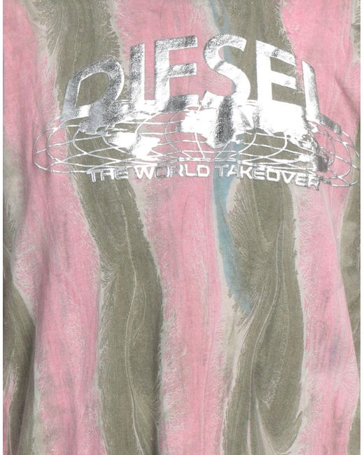 DIESEL Pink T-shirt for men