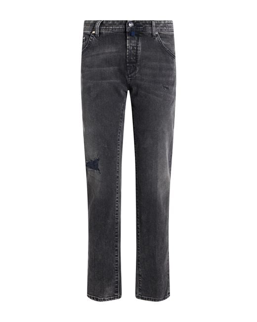 Jacob Cohen Gray Jeans Cotton, Elastane for men