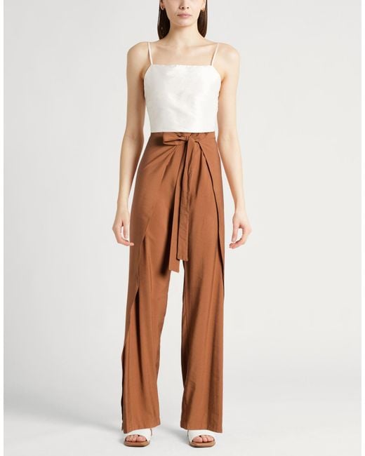 Liu Jo Brown Tan Pants Viscose, Polyester