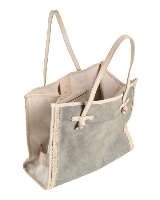 Gianni Chiarini Gray Marcella Club -- Military Handbag Textile Fibers, Leather