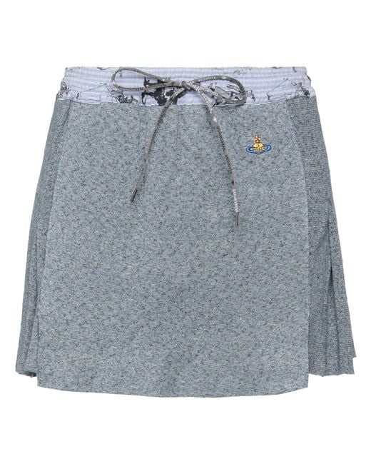 Vivienne Westwood Blue Mini Skirt Linen, Cotton