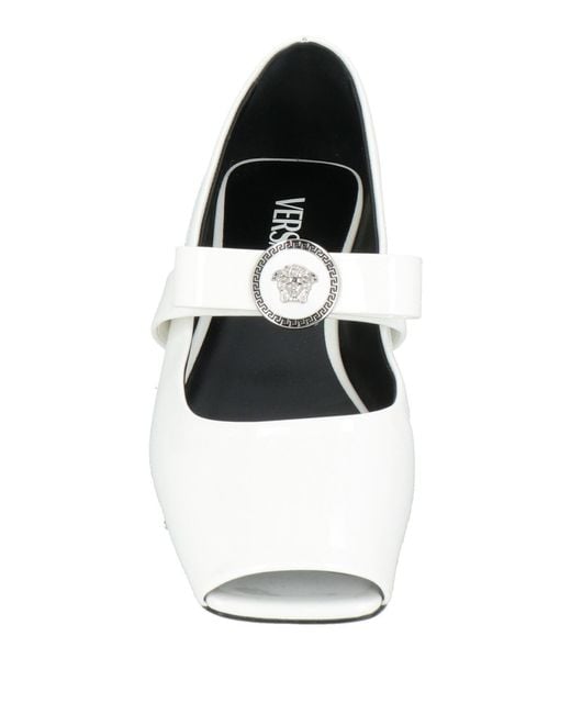 Versace White Ballet Flats