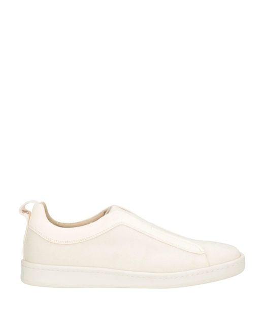 Gran Sasso Natural Ivory Sneakers Leather, Textile Fibers for men