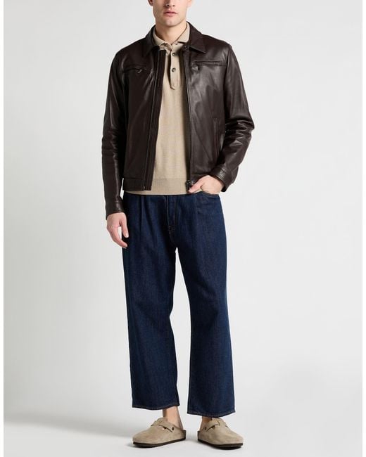 Moorer Black Jacket Lambskin, Polyester for men