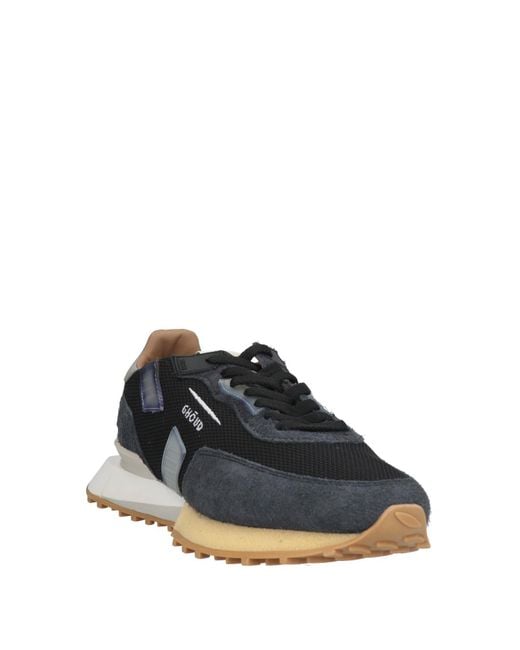 GHOUD VENICE Blue Charcoal Sneakers Leather, Textile Fibers for men