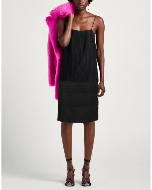 Roberto Cavalli Black Midi Skirt Wool, Polyester, Elastane