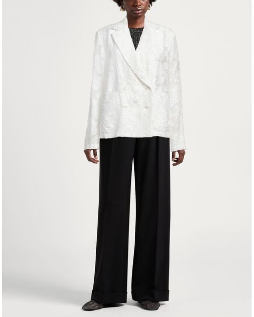 Barena White Blazer Viscose, Polyamide, Polyester