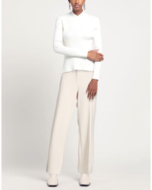 Cambio White Pants Polyester, Polyurethane