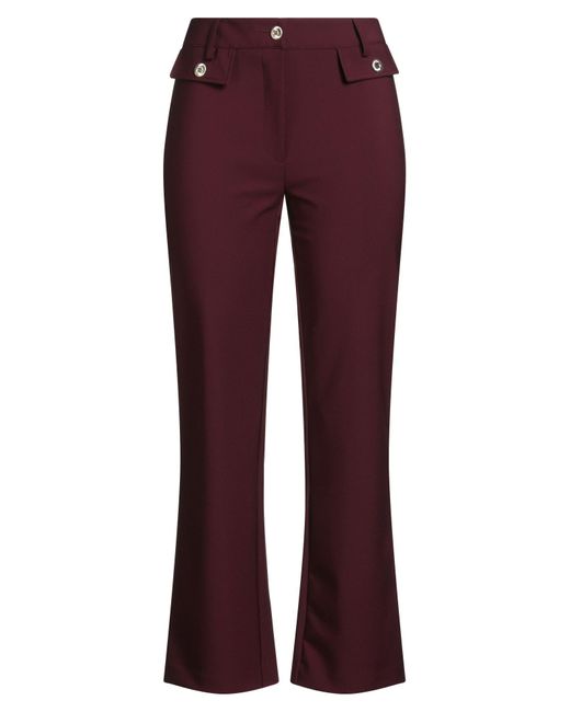 DOUBLE C Women's Purple Burgundy Pants Polyamide, Elastane