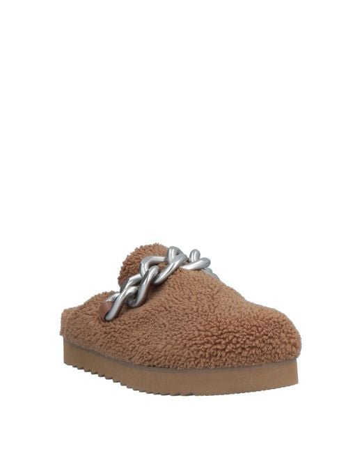 Ash Brown Camel Mules & Clogs Textile Fibers