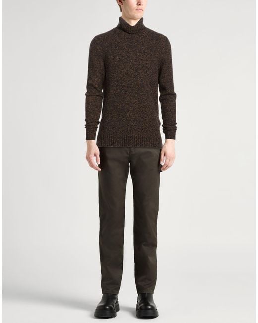 Moorer Brown Turtleneck Wool, Polyester, Cashmere, Elastane for men