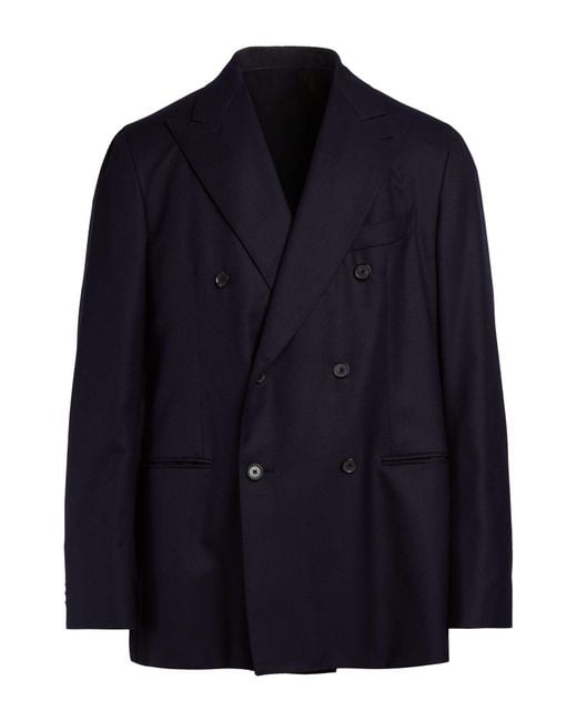 Caruso Blue Midnight Blazer Wool for men