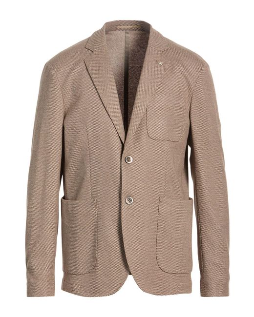 AT.P.CO Brown Sand Blazer Polyester, Viscose, Cotton, Polyamide for men