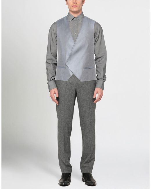 Corneliani Gray Slate Tailored Vest Silk for men
