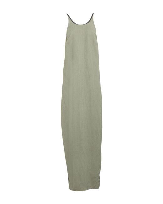 Brunello Cucinelli Green Maxi Dress Viscose, Linen, Ecobrass