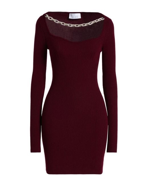 GIUSEPPE DI MORABITO Purple Mini Dress Merino Wool, Elastane