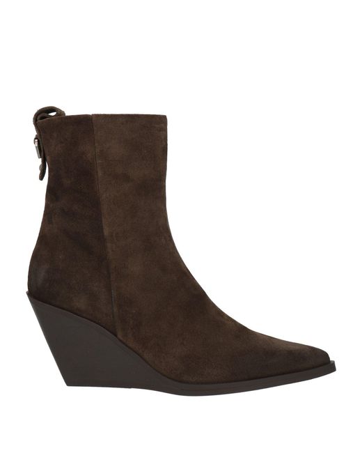 Elena Iachi Brown Dark Ankle Boots Leather
