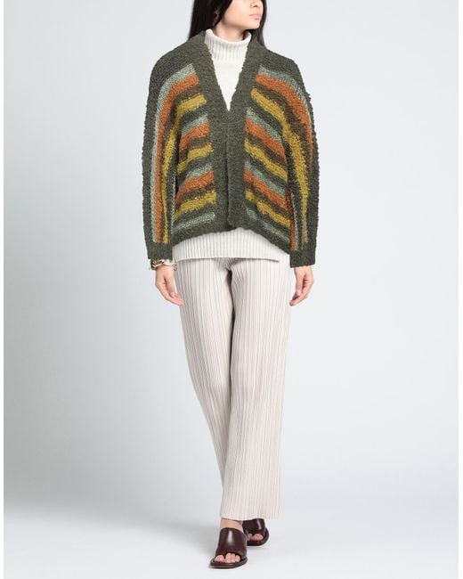 COLOUR MARKET® Green Cardigan Acrylic, Viscose, Polyamide, Wool, Metallic Fiber