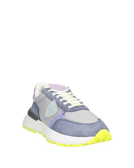 Philippe Model Blue Slate Sneakers Textile Fibers, Leather