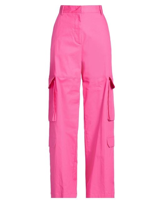 Manuel Ritz Pink Fuchsia Pants Cotton, Elastane