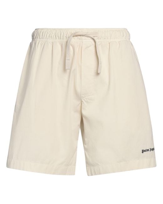 Palm Angels Natural Ivory Shorts & Bermuda Shorts Cotton, Polyester for men