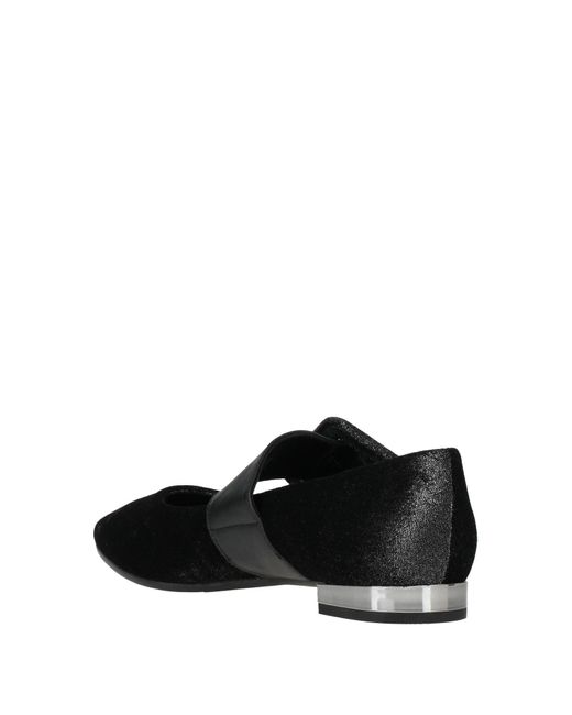 Pollini Black Ballet Flats Textile Fibers
