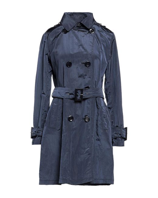 Herno Blue Overcoat & Trench Coat