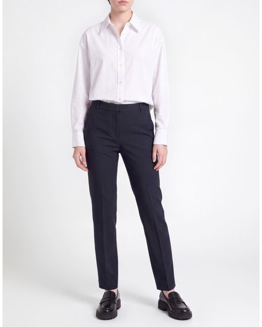 Marella Blue Pants Polyester, Virgin Wool, Elastane