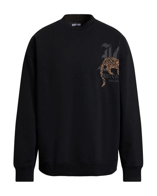 Just Cavalli Blue Sweatshirt Cotton, Elastane for men